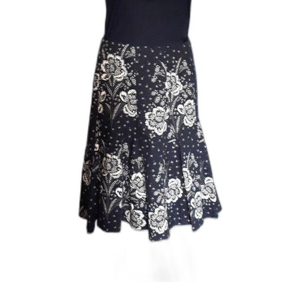 J. Crew navy blue summer skirt cotton boho 2 xs s paisley floral j.crew - Picture 2 of 8